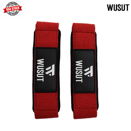 Neoprene Padded Cotton Lifting Straps - Burgundy