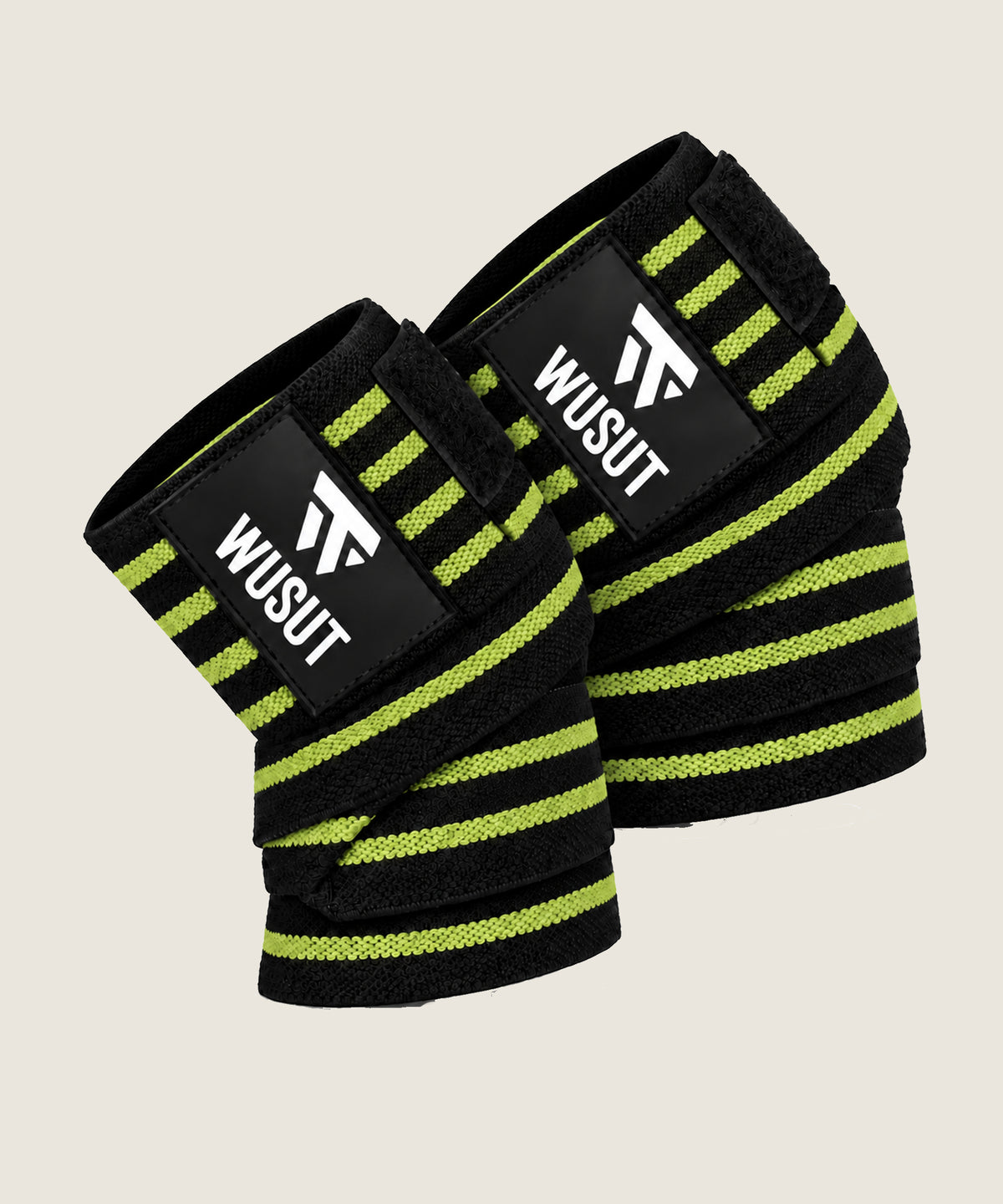 Adjustable Squat Knee Wraps - Black / Green