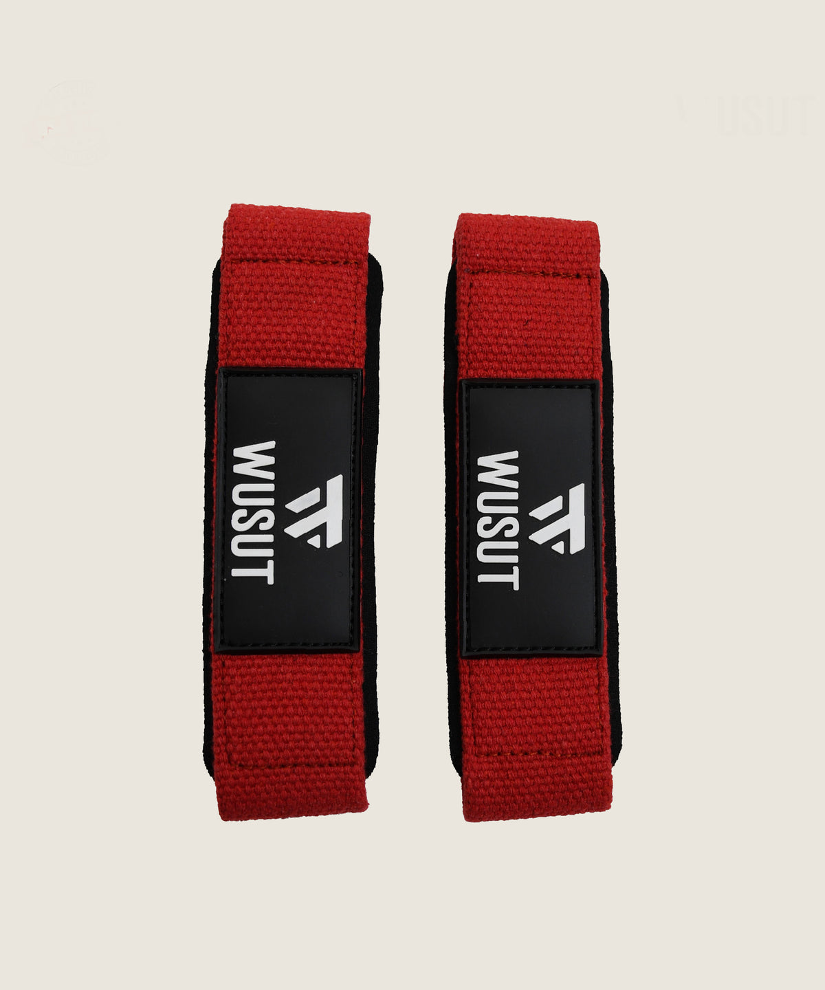 Neoprene Padded Cotton Lifting Straps - Red