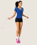 Women's Essential V-Neck Tee - (Lycra Shirts) Navy Melange