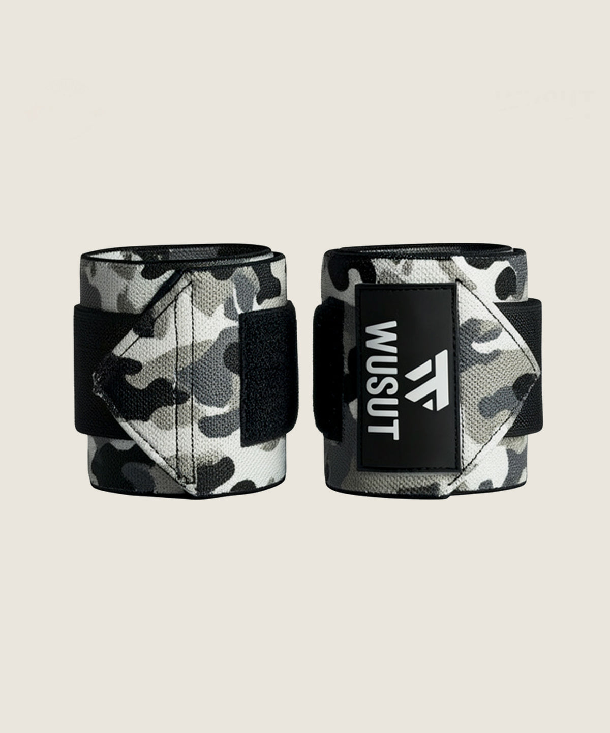 Adjustable Weightlifting Wrist Wraps - Camo White