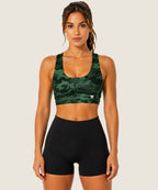 Women's Performance Sports Bra - (Ladies Top) Green Camo