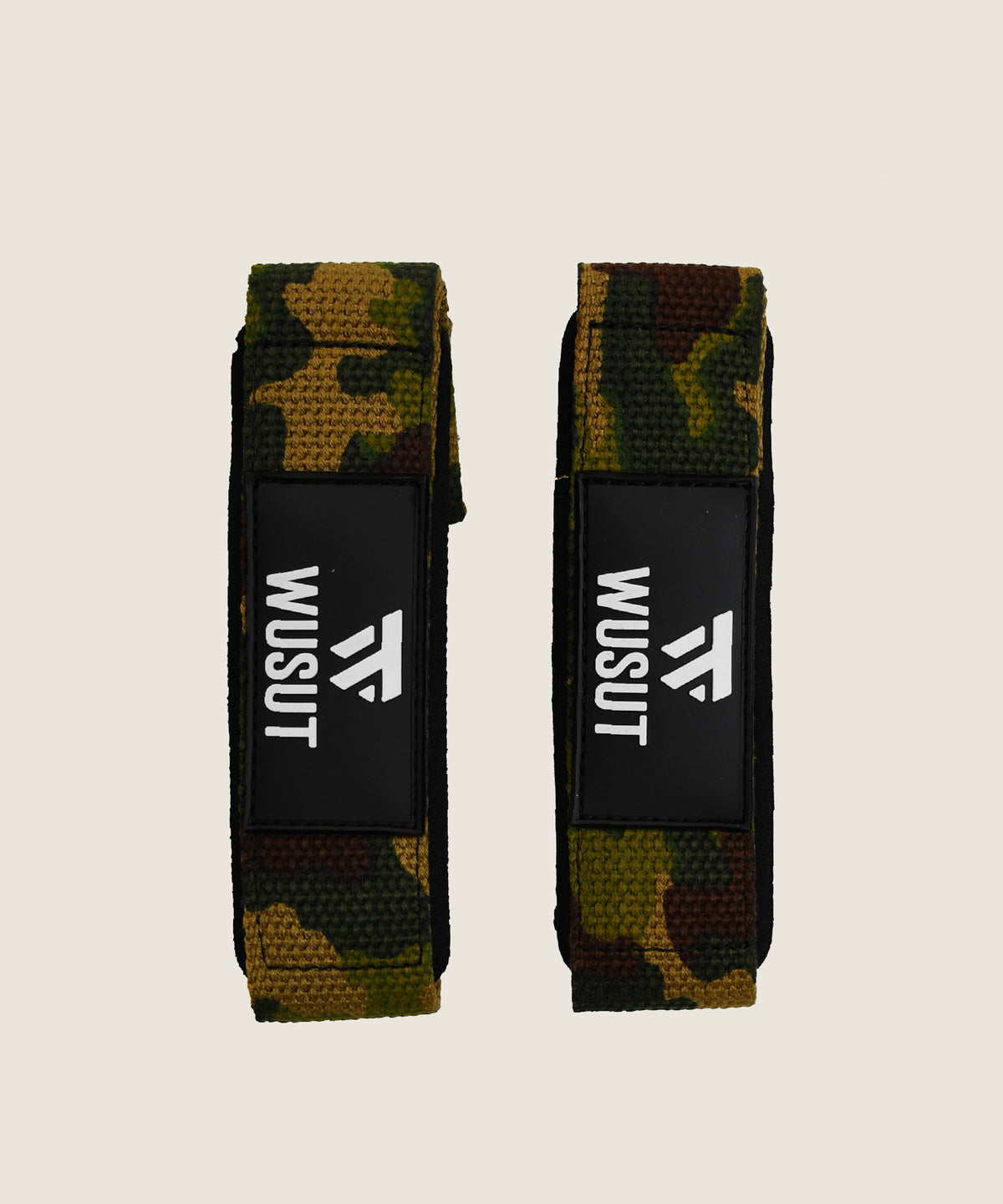 Neoprene Padded Cotton Lifting Straps - Camo Green