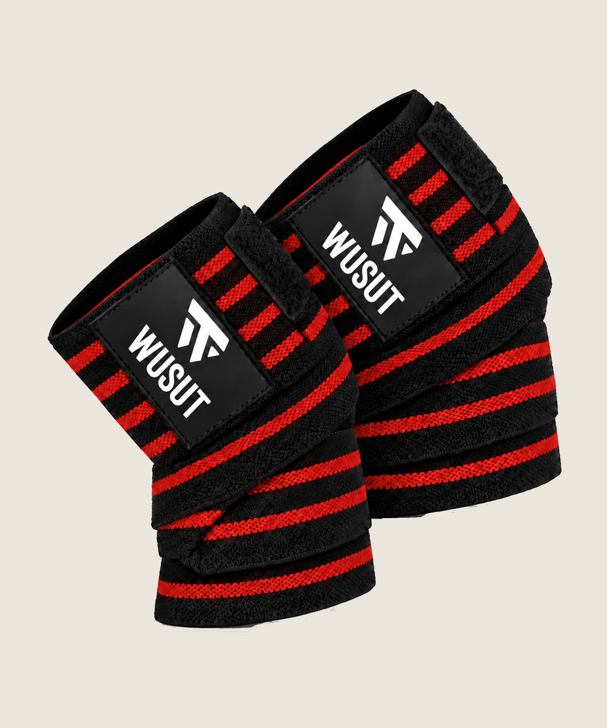 Adjustable Squat Knee Wraps - Black / Red