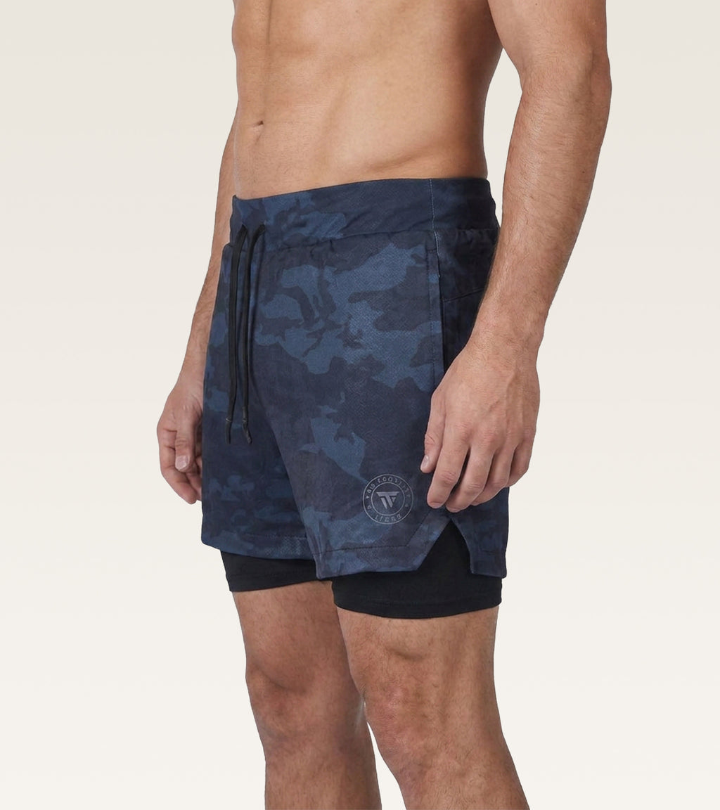 Men's 2-in-1 Camo Training Short - Navy Camo