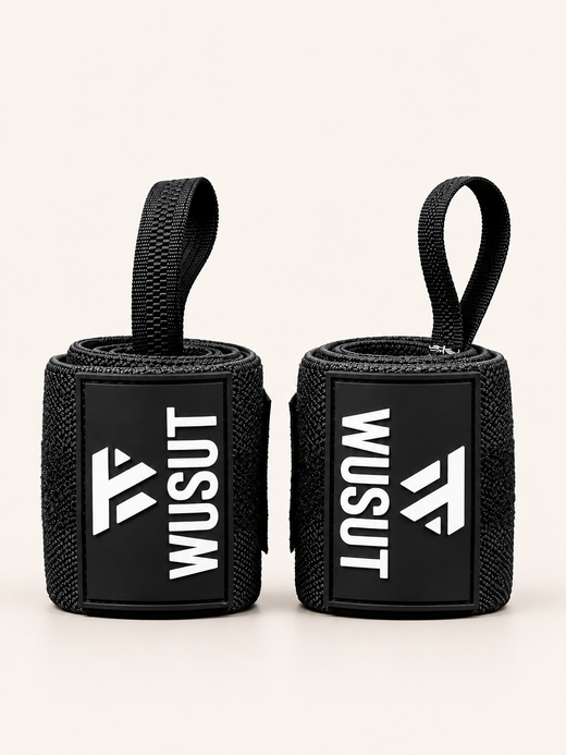Adjustable Weightlifting Wrist Wraps - Black