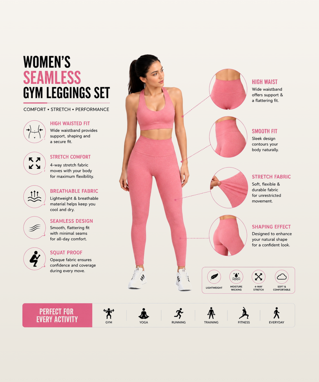 Everyday High-Waist Legging - (Ladies Leggings) Pink