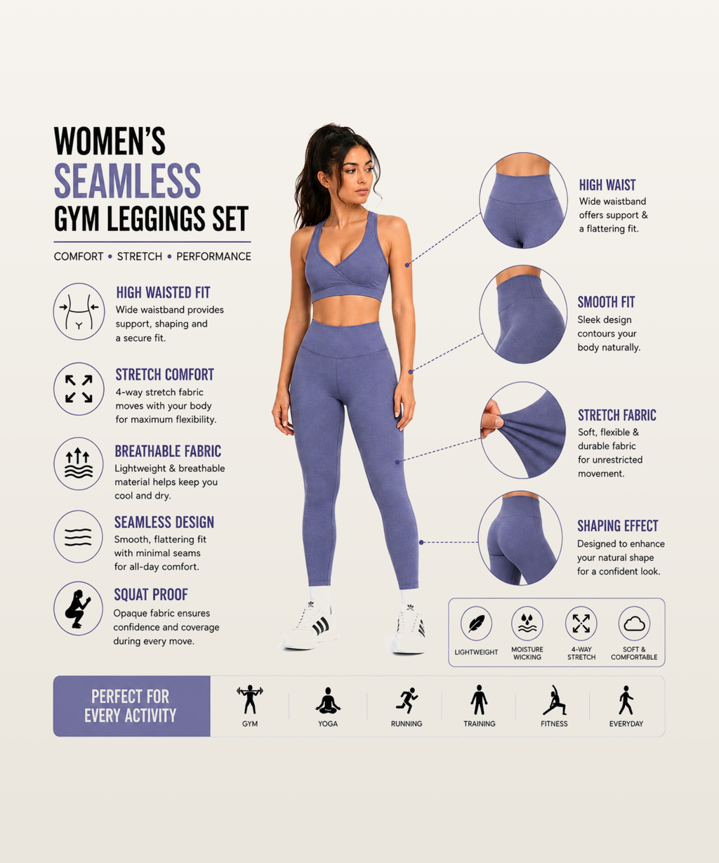 Everyday High-Waist Legging - (Ladies Leggings) Light Purple