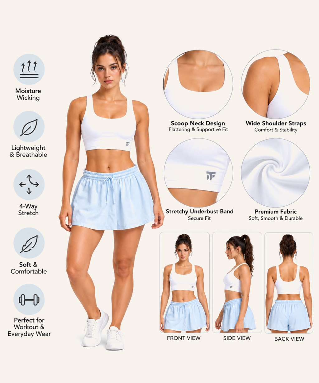 Women's Core Support Racerback Bra - (Ladies Top) White