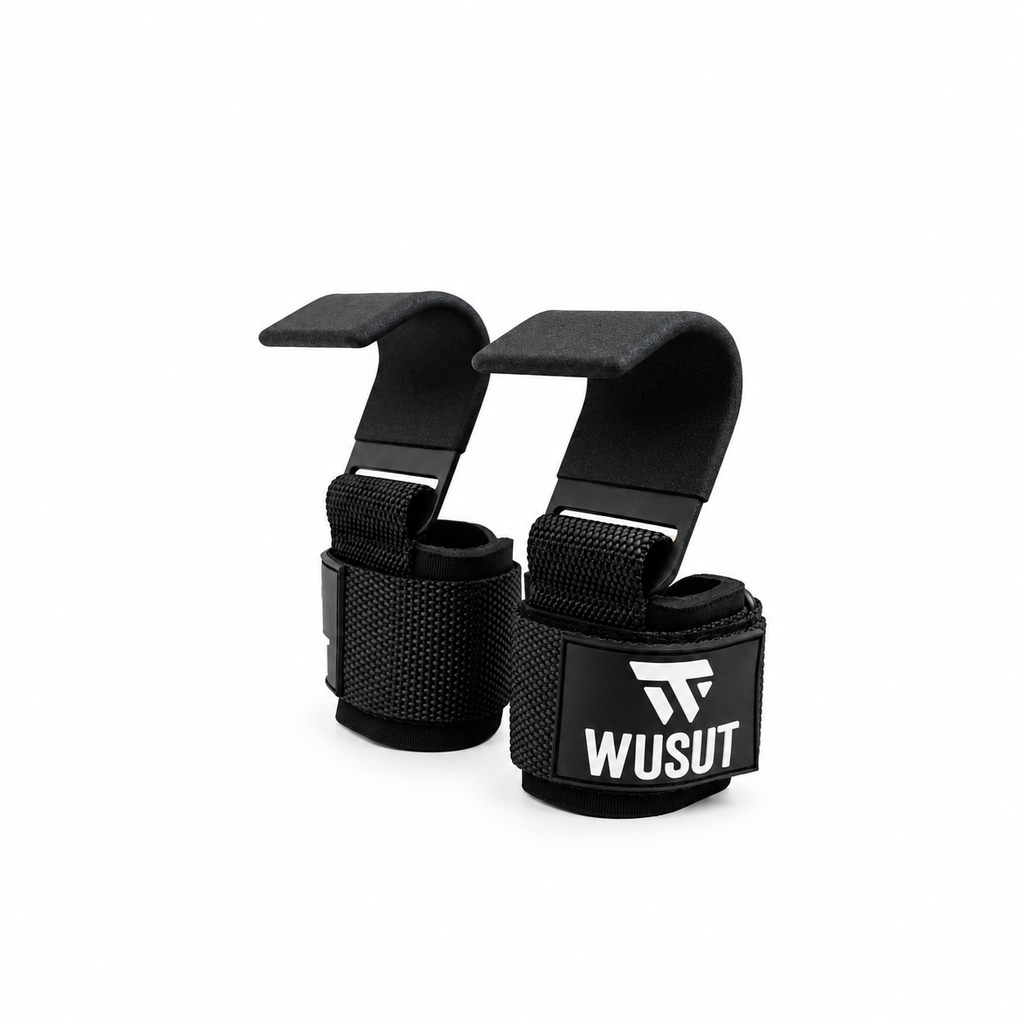 Coated Steel Heavy-Duty Weightlifting Hooks - Black