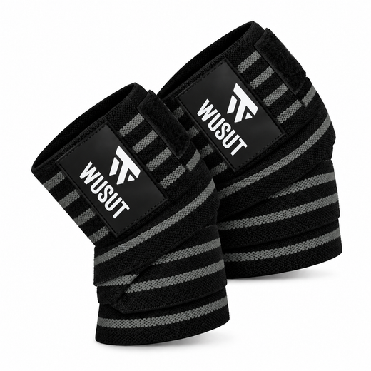 Adjustable Squat Knee Wraps - Black / Grey