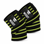 Adjustable Squat Knee Wraps - Black / Green