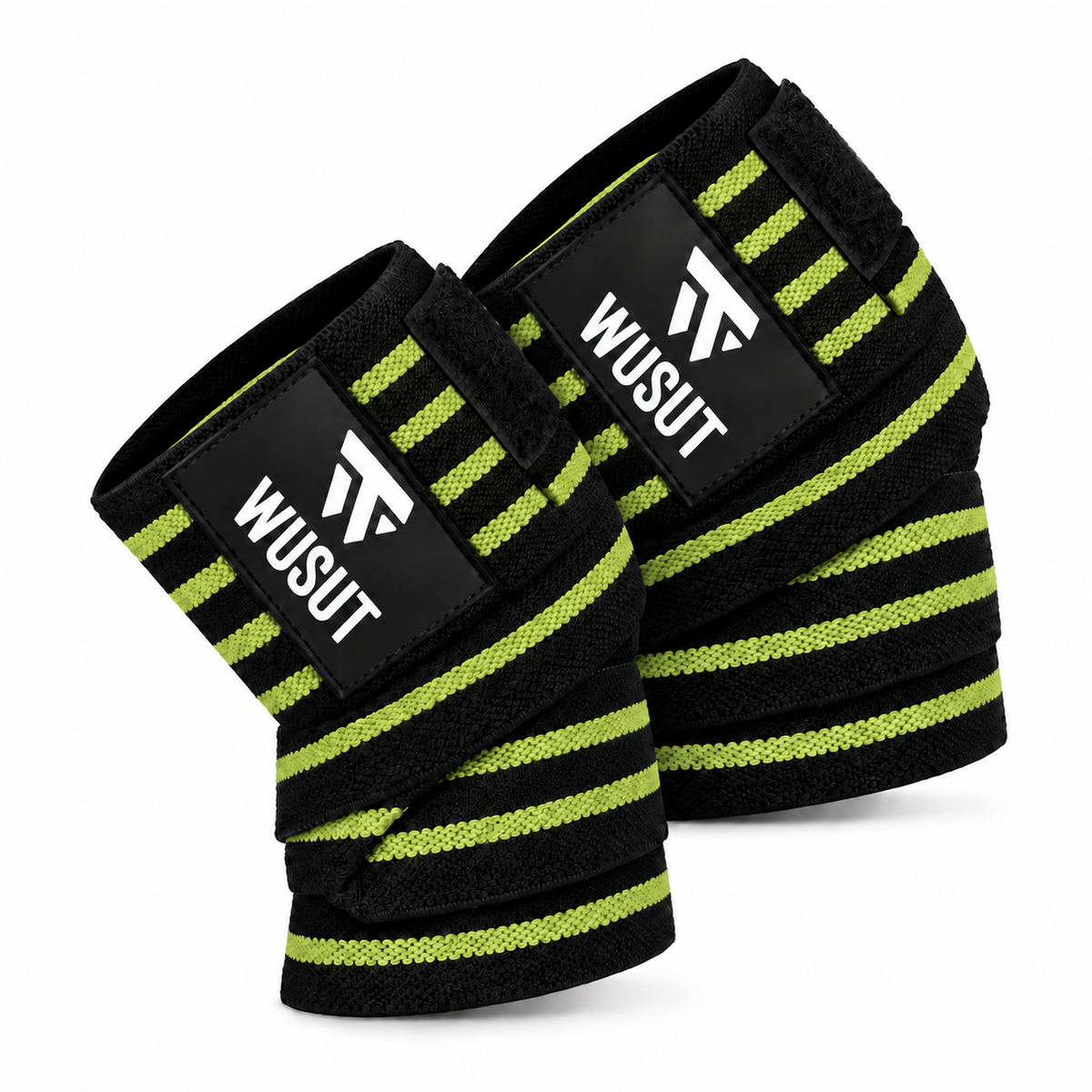 Adjustable Squat Knee Wraps - Black / Green