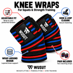 Adjustable Squat Knee Wraps - Black / Grey