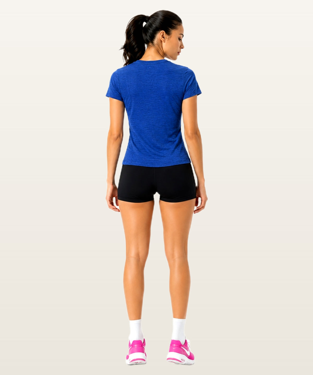 Women's Essential V-Neck Tee - (Lycra Shirts) Navy Melange