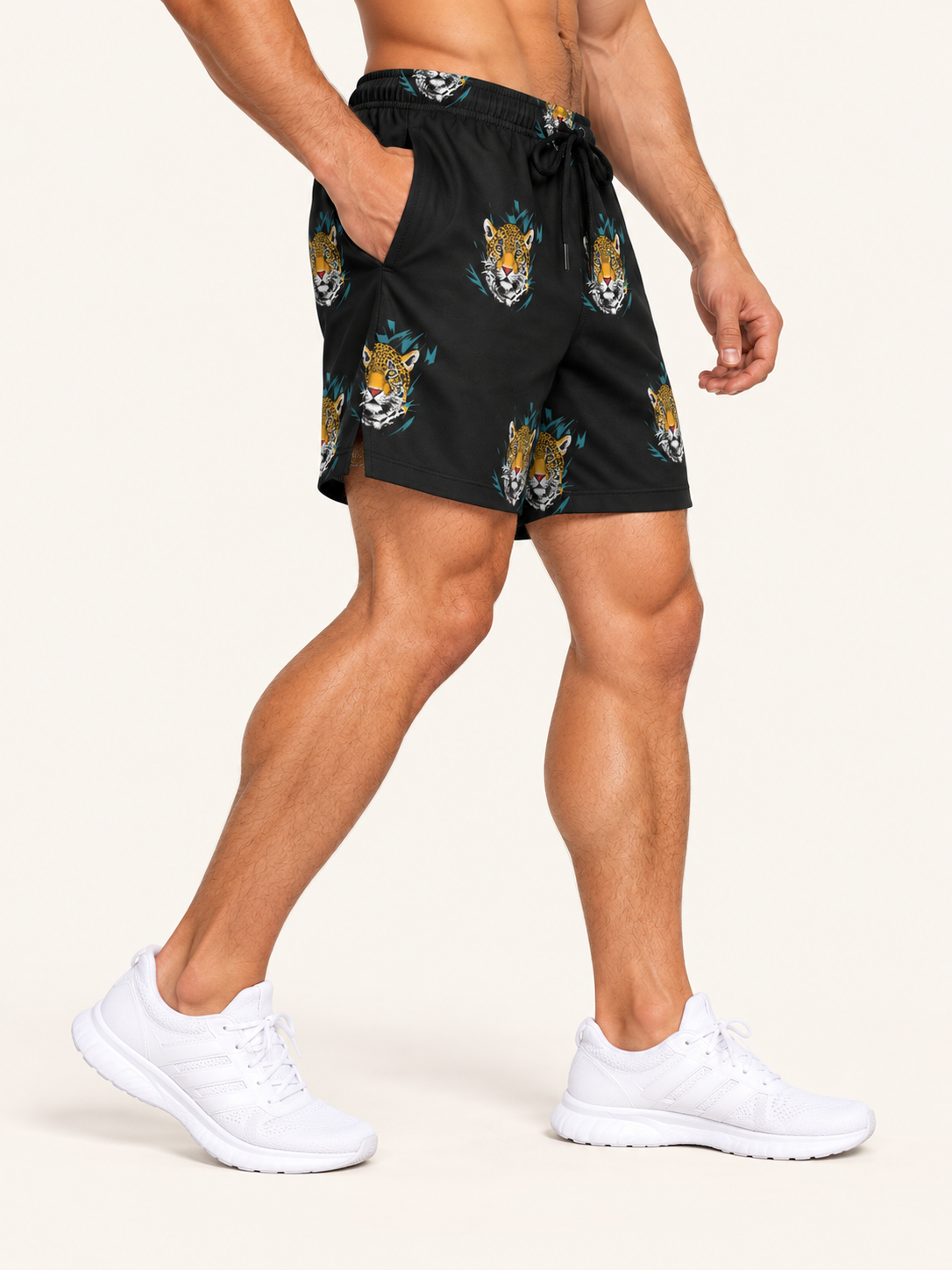 Men's Quick-Dry Swimming Short - Black Tiger