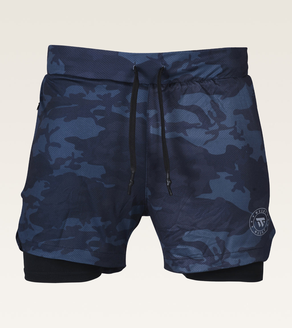 Men's 2-in-1 Camo Training Short - Navy Camo