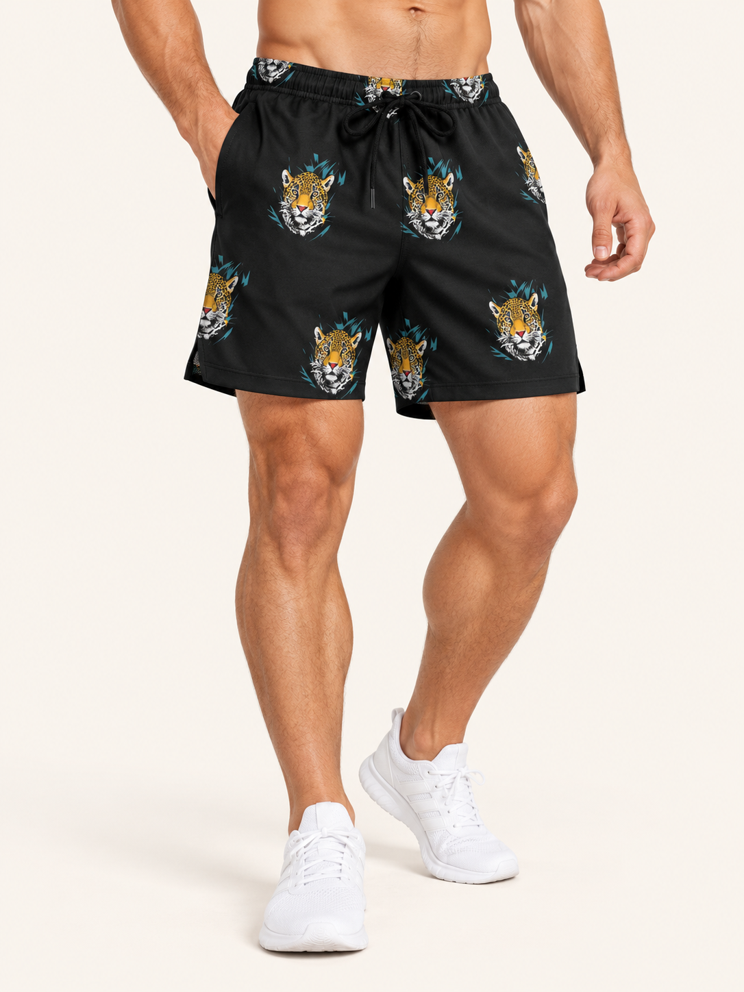 Men's Quick-Dry Swimming Short - Black Tiger