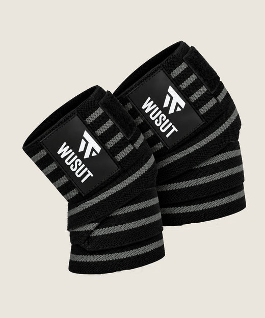 Adjustable Squat Knee Wraps - Black / Grey