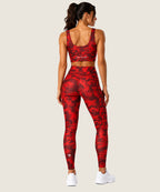 Women's High-Waist Pocket Legging - (Ladies Leggings) Red Camo