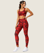 Women's High-Waist Pocket Legging - (Ladies Leggings) Red Camo