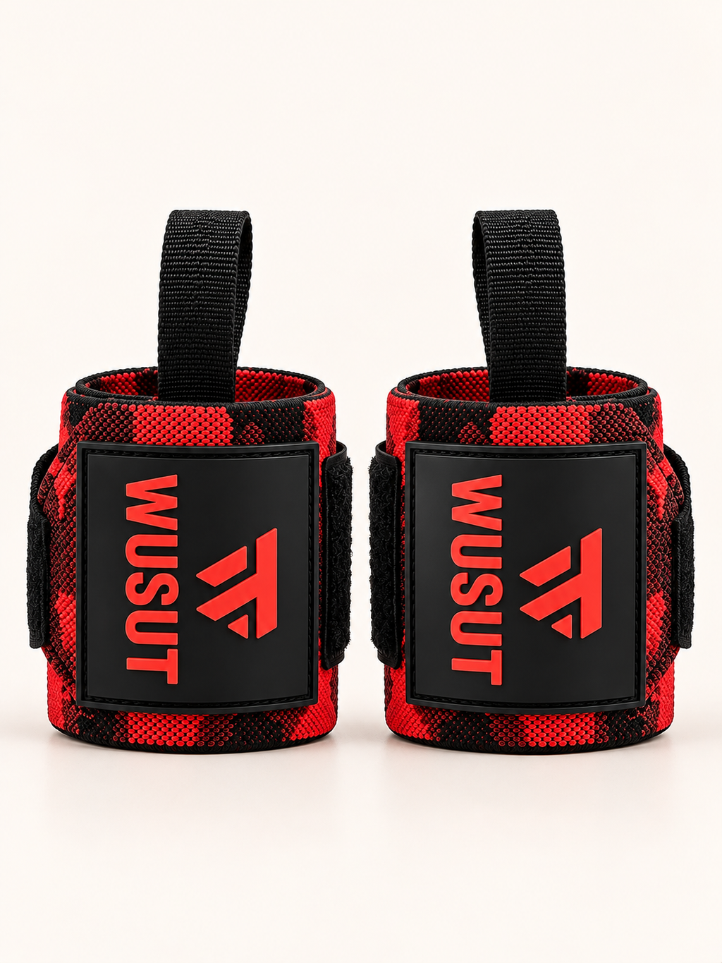 Adjustable Weightlifting Wrist Wraps - Camo Red