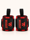 Adjustable Weightlifting Wrist Wraps - Camo Red