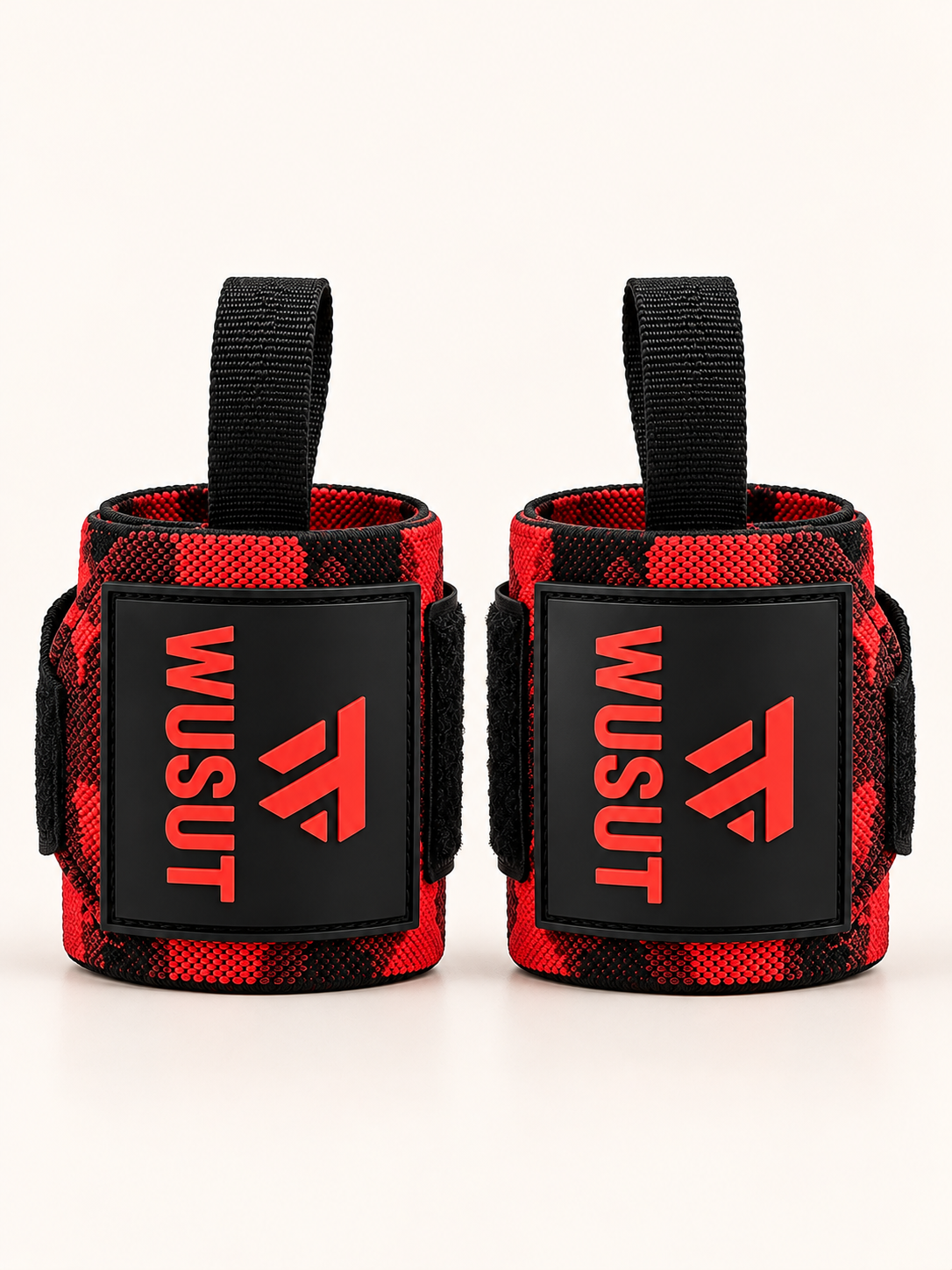 Adjustable Weightlifting Wrist Wraps - Camo Red