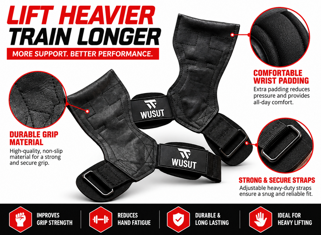 Non-Slip Grip Weightlifting Lifting Grips