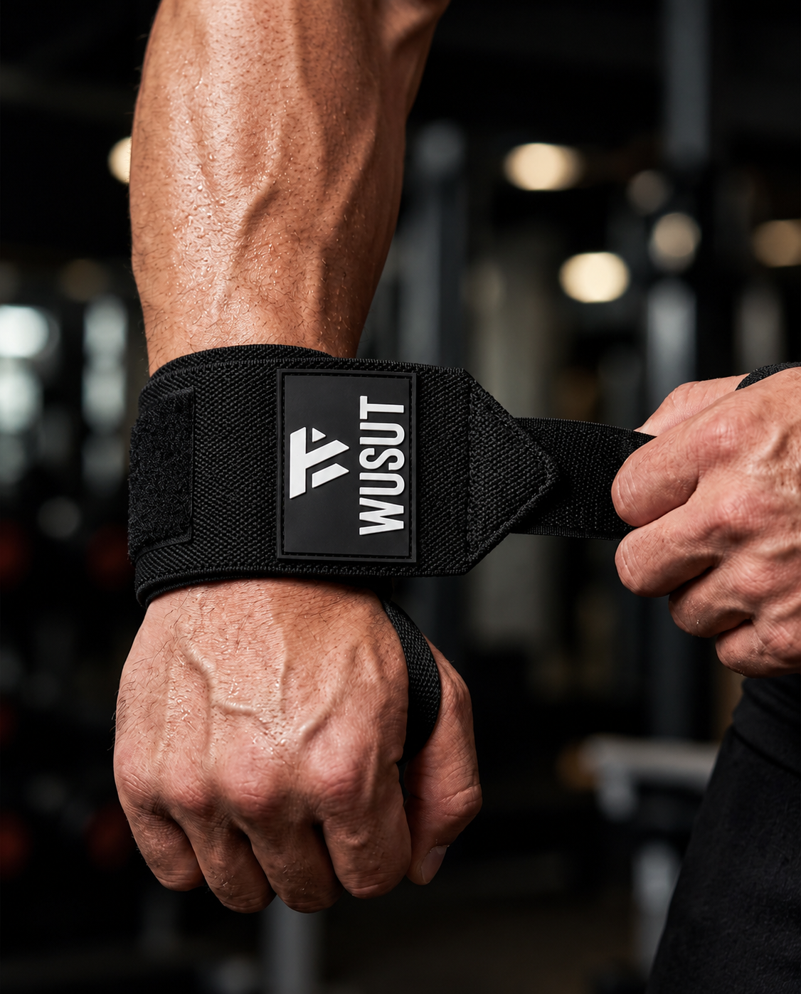 Adjustable Weightlifting Wrist Wraps - Black