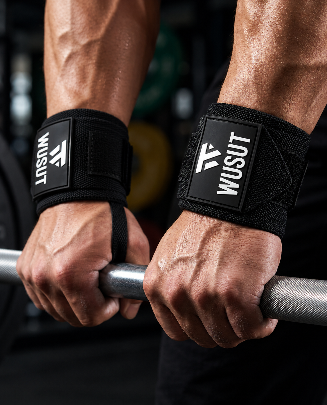Adjustable Weightlifting Wrist Wraps - Black