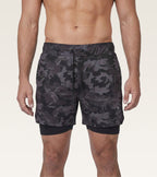 Men's 2-in-1 Camo Training Short - Charcoal Camo