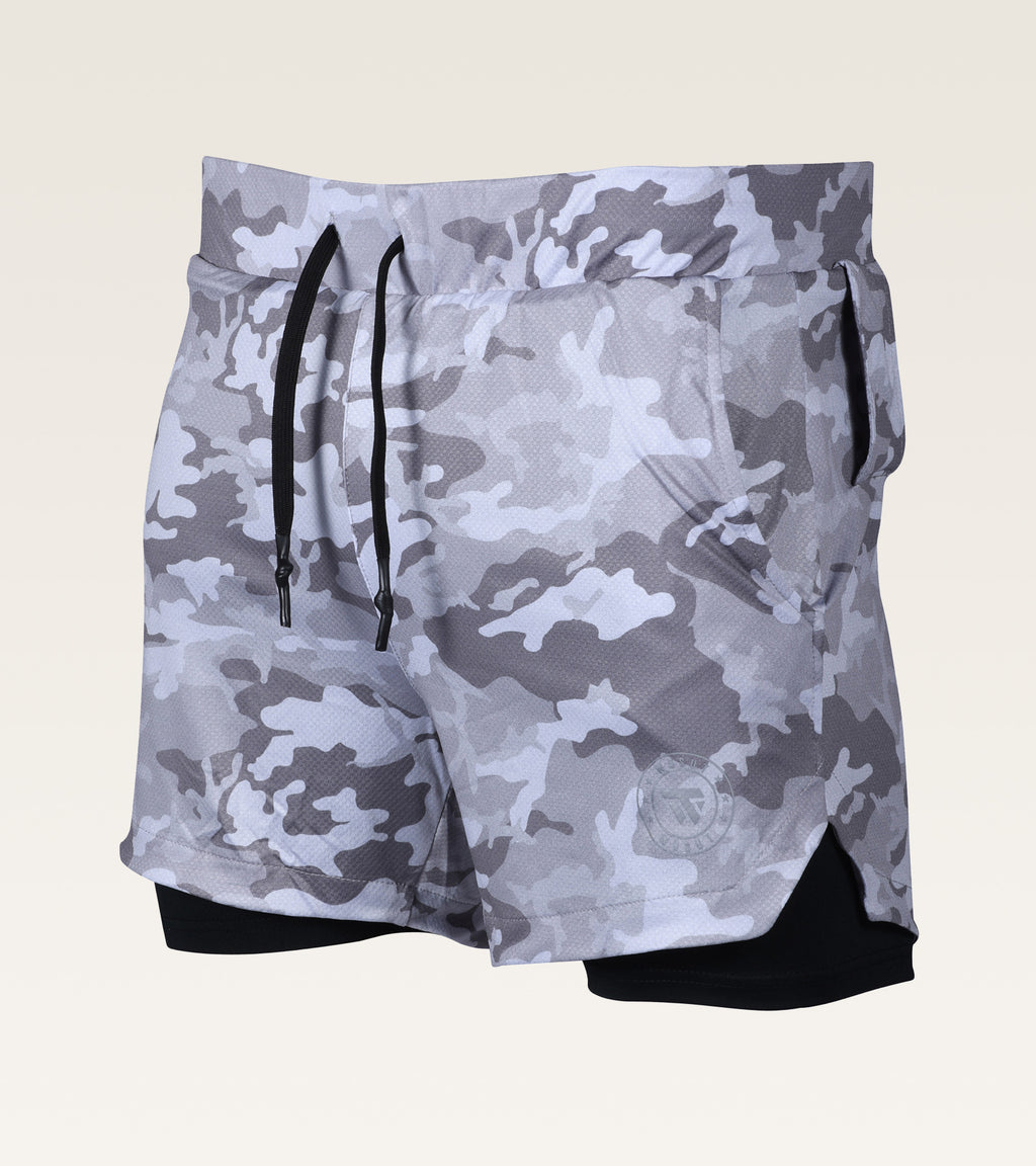 Men's 2-in-1 Camo Training Short - Arctic Camo