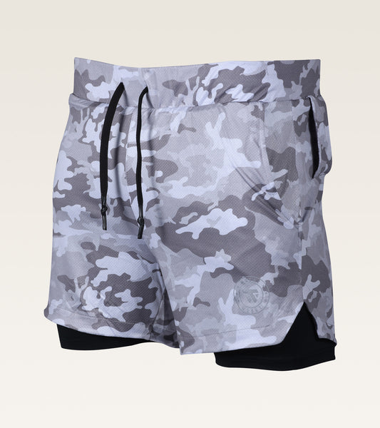 Men's 2-in-1 Camo Training Short - Arctic Camo