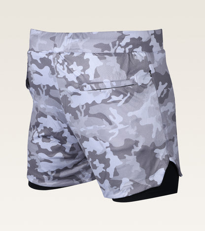 Men's 2-in-1 Camo Training Short - Arctic Camo