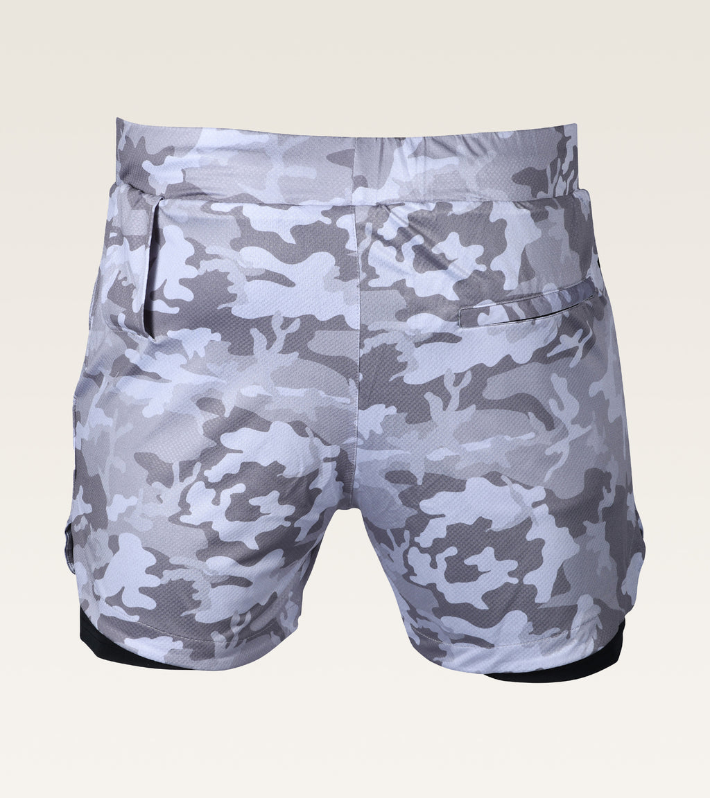 Men's 2-in-1 Camo Training Short - Arctic Camo