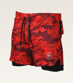 Men's 2-in-1 Camo Training Short - Crimson Camo