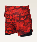 Men's 2-in-1 Camo Training Short - Crimson Camo