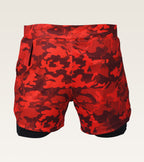 Men's 2-in-1 Camo Training Short - Crimson Camo