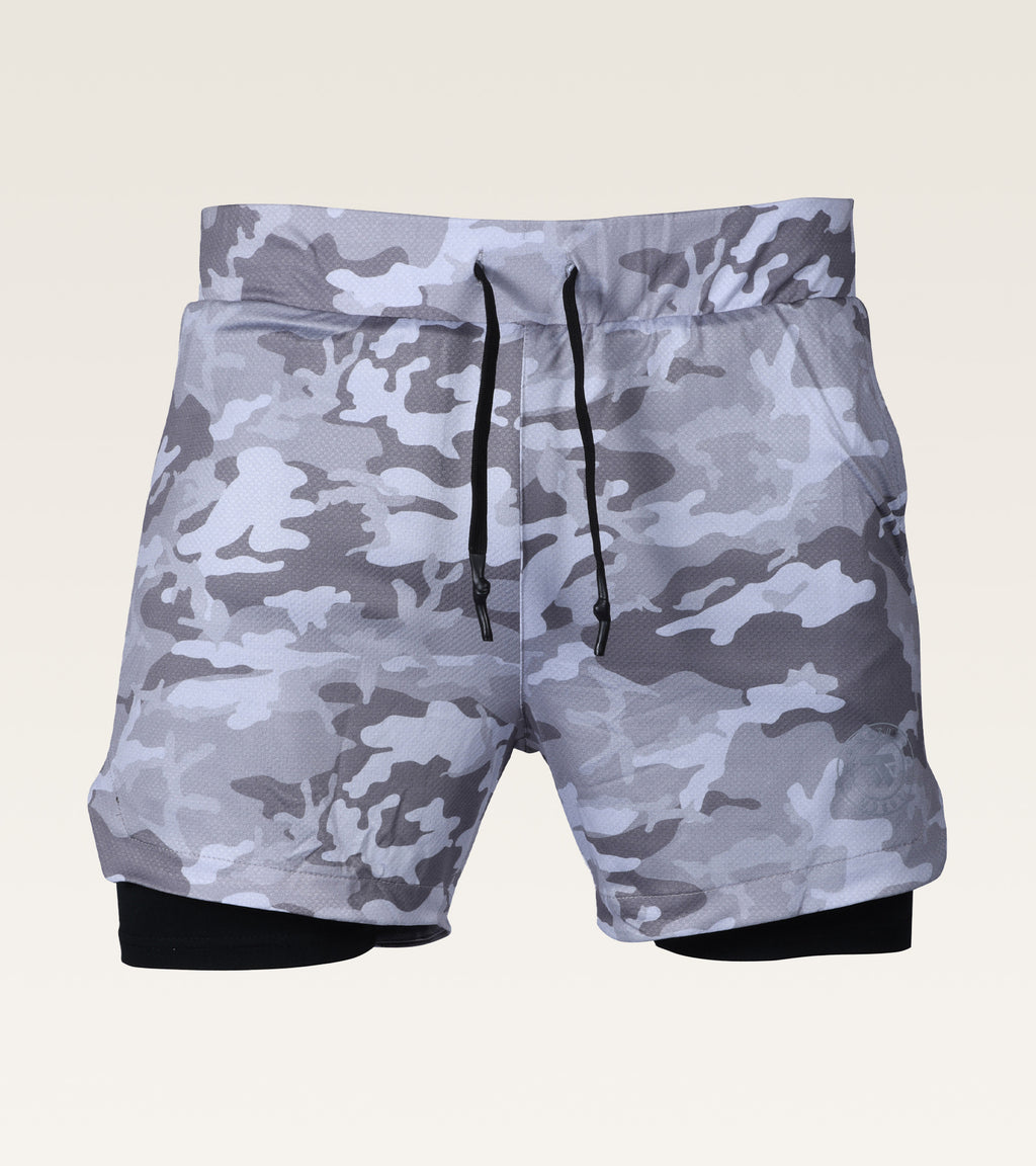Men's 2-in-1 Camo Training Short - Arctic Camo