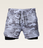 Men's 2-in-1 Camo Training Short - Arctic Camo