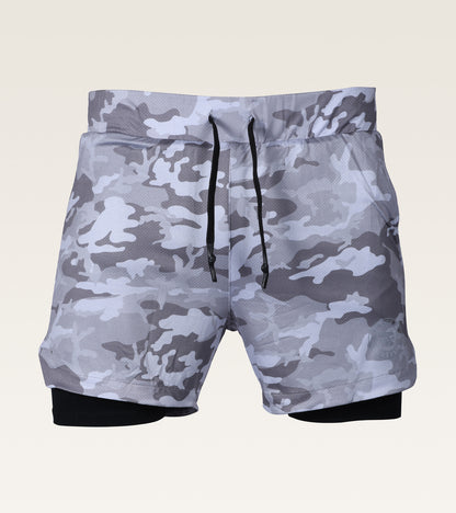 Men's 2-in-1 Camo Training Short - Arctic Camo