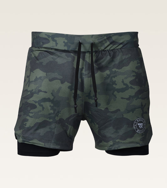 Men's 2-in-1 Camo Training Short - Olive Camo