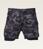 Men's 2-in-1 Camo Training Short - Charcoal Camo