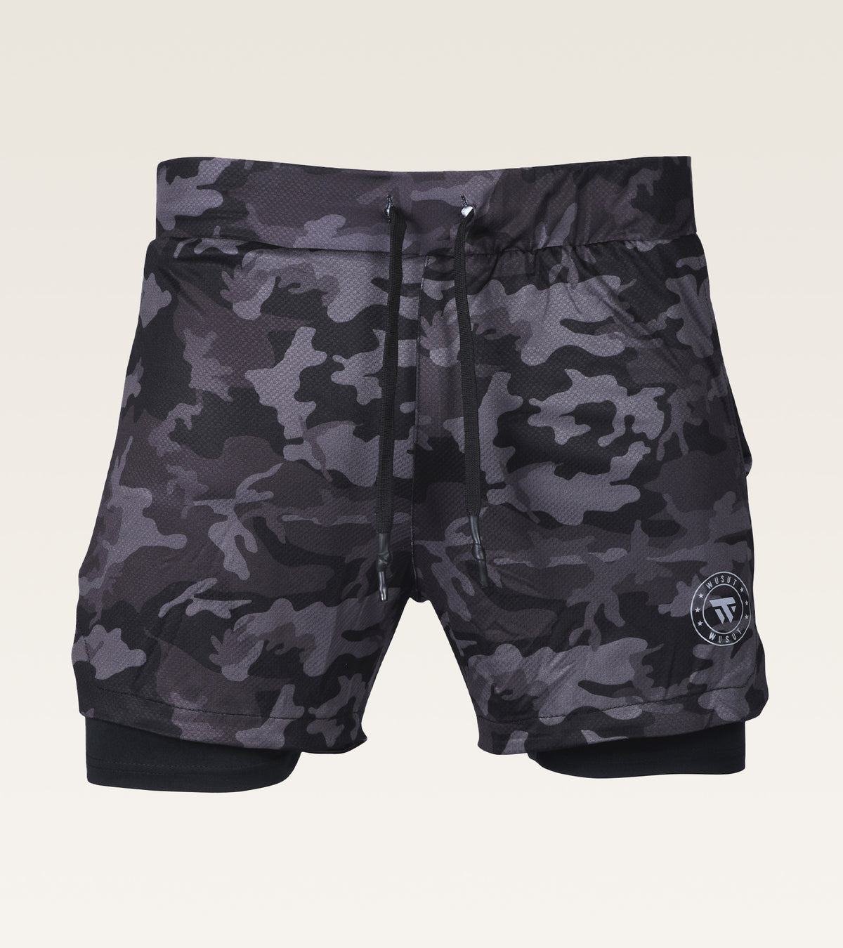 Men's 2-in-1 Camo Training Short - Charcoal Camo