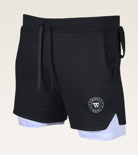 2-in-1 Core Active Short - Black/White