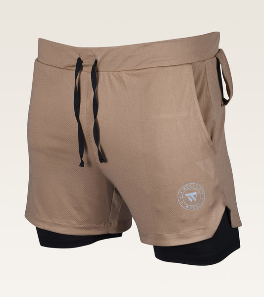 2-in-1 Core Active Short - Desert Camel