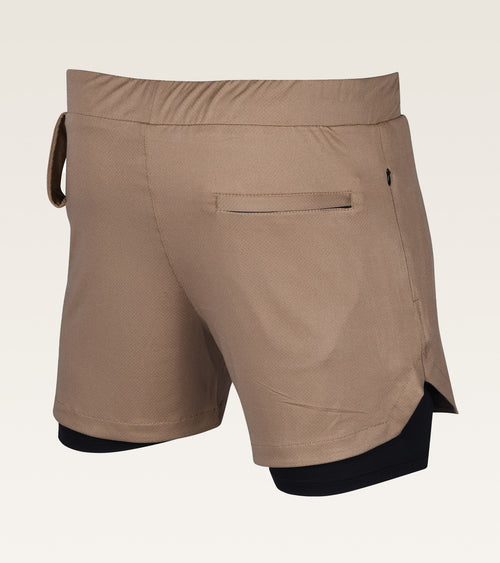 2-in-1 Core Active Short - Desert Camel