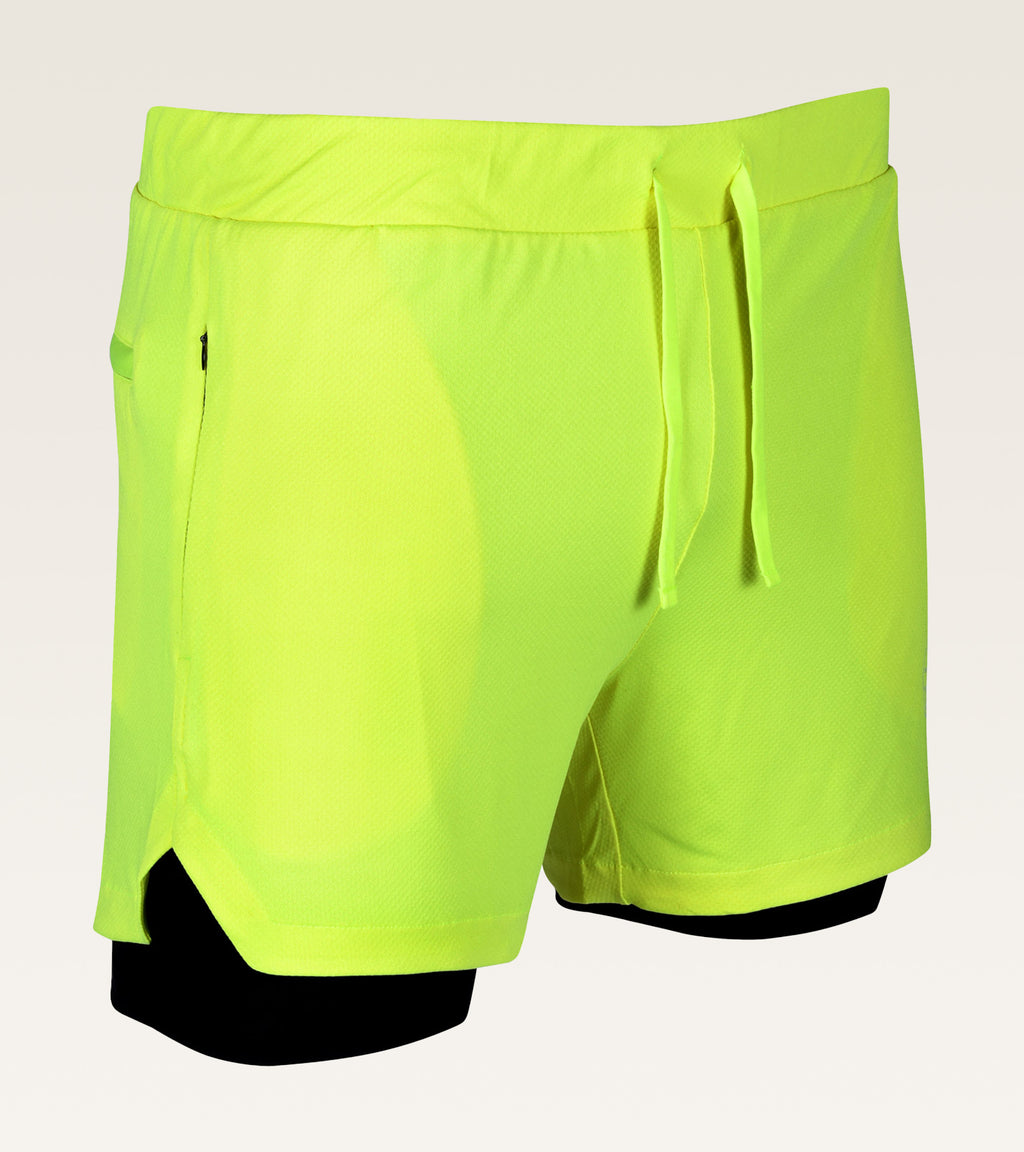 Men's 2-in-1 Core Active Short - (Compression Short) Yellow