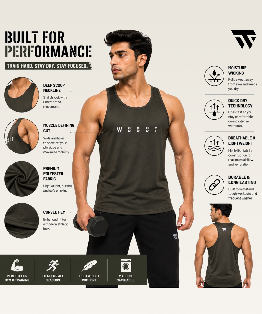 Mesh Performance Stringer - Olive